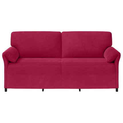 3-Sits soffa Vinröd 198 x 83 x 95 cm Sammet