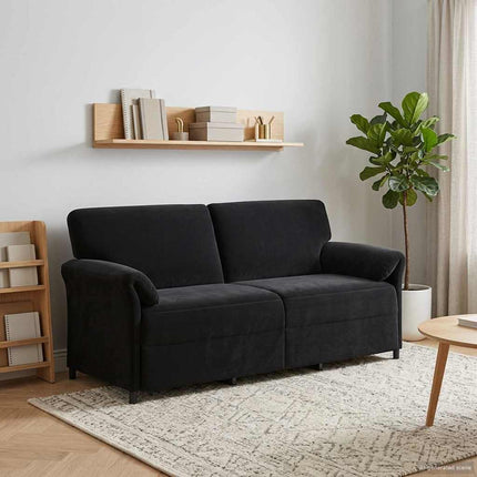 3-Sits soffa Svart 198 x 83 x 95 cm Sammet