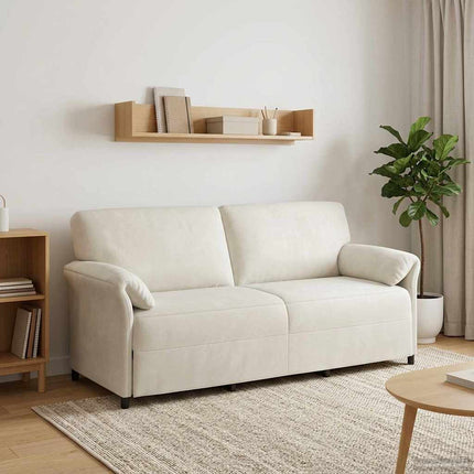 3-Sits soffa Gräddvit 198 x 83 x 95 cm Sammet