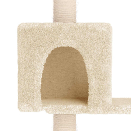 Kattträd med sisal klöspelare Gräddvit 177,5 cm