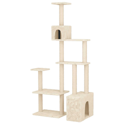 Kattträd med sisal klöspelare Gräddvit 177,5 cm