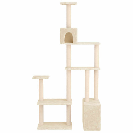 Kattträd med sisal klöspelare Gräddvit 177,5 cm