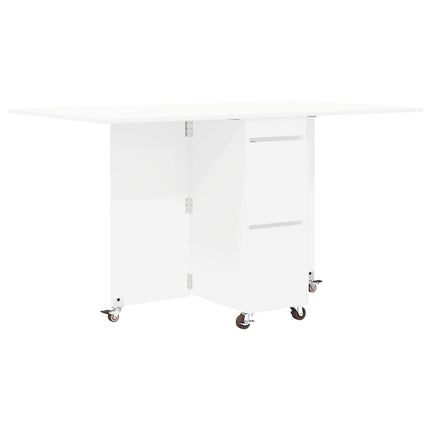 Matbord 2 pcs 140 x 80 x 77 cm Konstruerat trä Vit Rektangulär