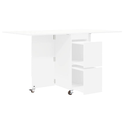 Matbord 140 x 80 x 77 cm Konstruerat trä Vit Rektangulär