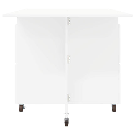 Matbord 2 pcs 140 x 80 x 77 cm Konstruerat trä Vit Rektangulär