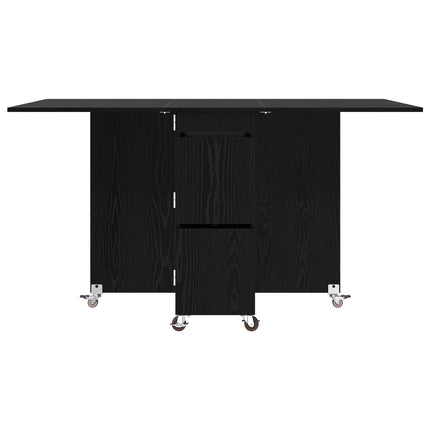 Matbord 2 pcs 140 x 80 x 77 cm Konstruerat trä Svart ek