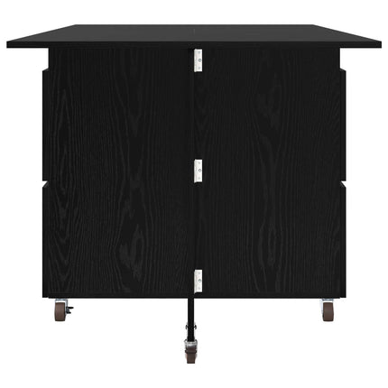 Matbord 2 pcs 140 x 80 x 77 cm Konstruerat trä Svart ek