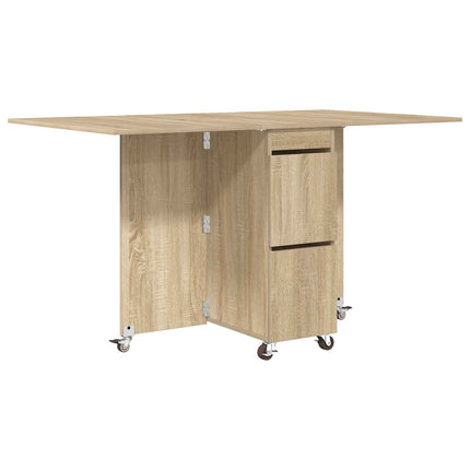 Matbord 2 pcs 140 x 80 x 77 cm Konstruerat trä Sonoma-ek