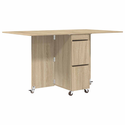 Matbord 140 x 80 x 77 cm Konstruerat trä Sonoma-ek Rektangulär