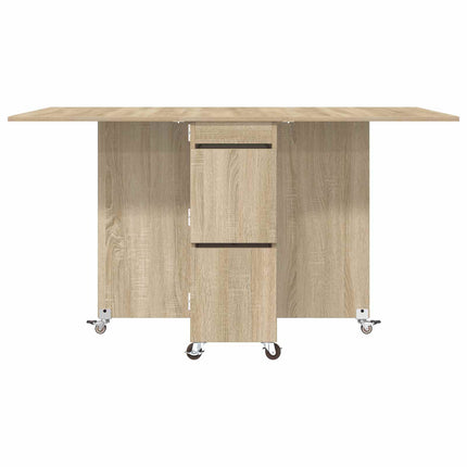 Matbord 2 pcs 140 x 80 x 77 cm Konstruerat trä Sonoma-ek