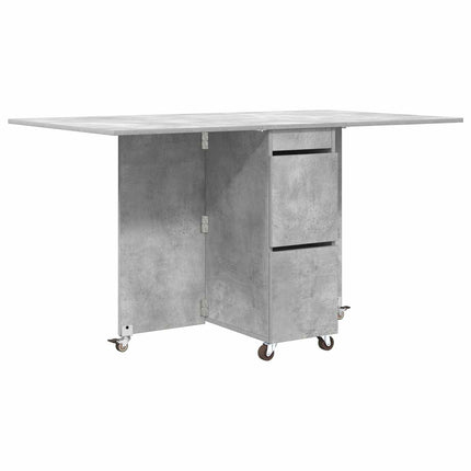 Matbord 2 pcs 140 x 80 x 77 cm Konstruerat trä Betonggrå