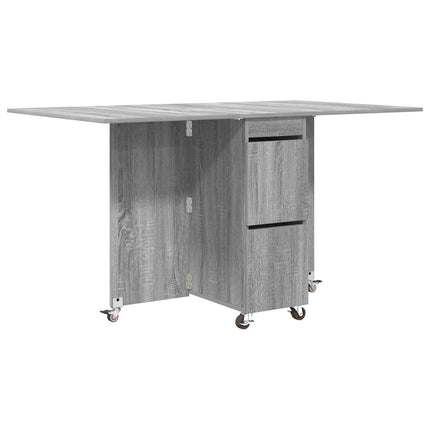 Matbord 2 pcs 140 x 80 x 77 cm Konstruerat trä Grå Sonoma