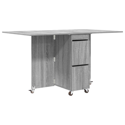 Matbord 2 pcs 140 x 80 x 77 cm Konstruerat trä Grå Sonoma