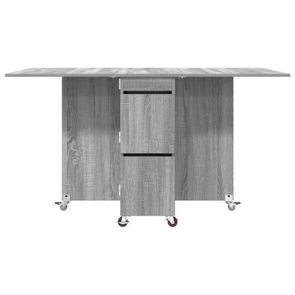 Matbord 2 pcs 140 x 80 x 77 cm Konstruerat trä Grå Sonoma