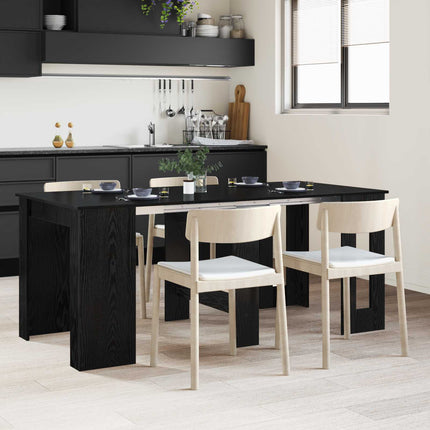 Matbord 180 x 85 x 75 cm Konstruerat trä Svart ek Rektangulär