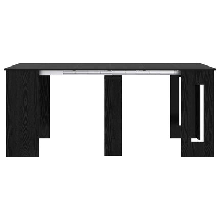 Matbord 180 x 85 x 75 cm Konstruerat trä Svart ek Rektangulär