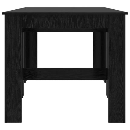 Matbord 180 x 85 x 75 cm Konstruerat trä Svart ek Rektangulär