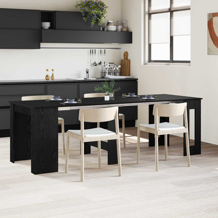 Matbord 240 x 85 x 75 cm Konstruerat trä Svart ek Rektangulär