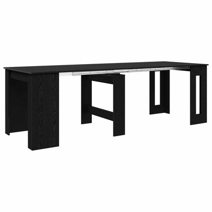 Matbord 240 x 85 x 75 cm Konstruerat trä Svart ek Rektangulär