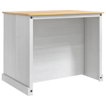Köksvagn med hylla 2 pcs Vit och Honungsvax 112 x 77 x 91,5 cm