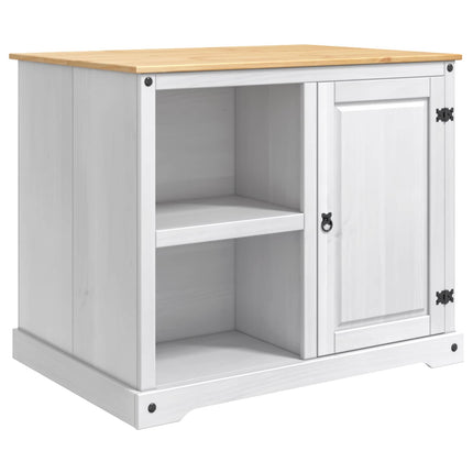 Köksvagn med hylla 2 pcs Vit och Honungsvax 112 x 77 x 91,5 cm