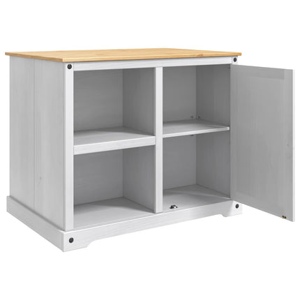 Köksvagn med hylla 2 pcs Vit och Honungsvax 112 x 77 x 91,5 cm