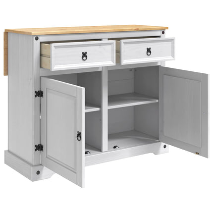 Köksvagn med låda 2 pcs Vit och Honungsvax 112 x 70 x 91,5 cm