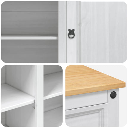 Köksvagn med låda 2 pcs Vit och Honungsvax 112 x 70 x 91,5 cm