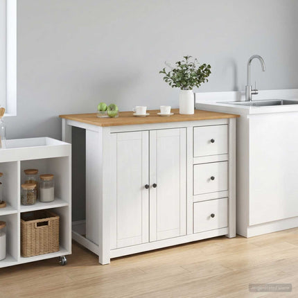 Köksö set 2 st PANAMA Vit och Honungsvax 112 x 77 x 90 cm