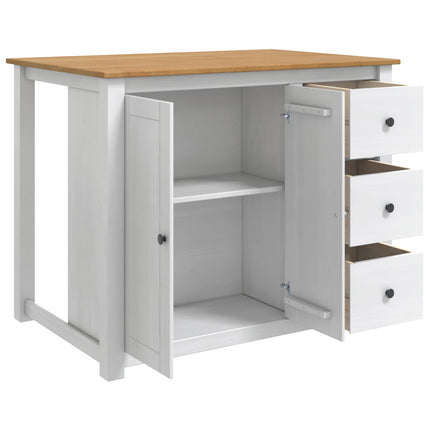 Köksvagn PANAMA 2 pcs Vit och Honungsvax 112 x 77 x 90 cm