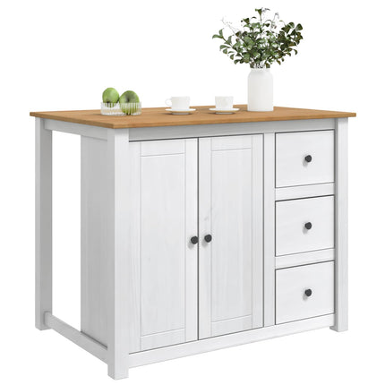 Köksvagn PANAMA 2 pcs Vit och Honungsvax 112 x 77 x 90 cm