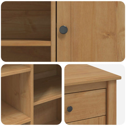 Köksvagn PANAMA 2 pcs Honungsvax 112 x 77 x 90 cm Massivt furu