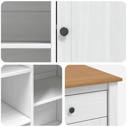 Köksö set 2 st PANAMA Vit och Honungsvax 112 x 77 x 90 cm