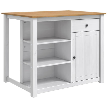 Köksvagn PANAMA 2 pcs Vit och Honungsvax 112 x 77 x 90 cm