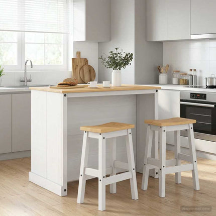 Köksö set 3 st Vit och Honungsvax 112 x 77 x 91,5 cm