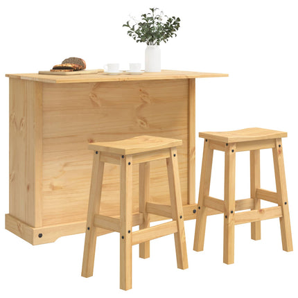 Köksö set med låda med dörr Corona 3 pcs Honungsvax Massiv furu