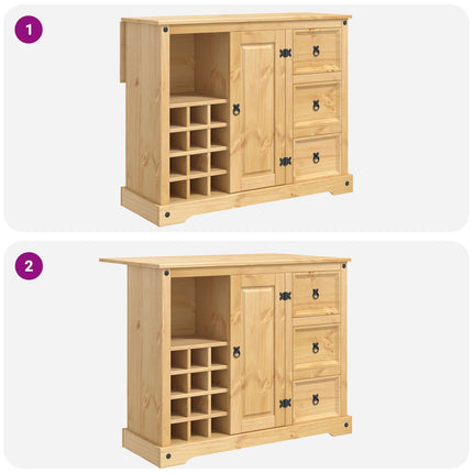 Köksförvaring med låda med dörr 2 pcs Honungsvax Massivt furu