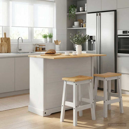 Köksförvaring 2 st Vit och Honungsvax 112 x 77 x 90 cm