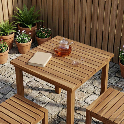 Bordsskiva 50 x 50 x 3,5 cm Fyrkantig Massivt teakträ Naturlig