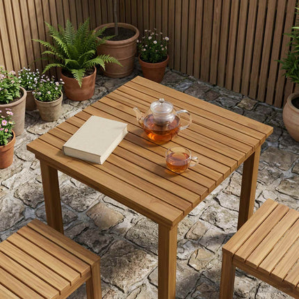 Bordsskiva 60 x 60 x 3,5 cm Fyrkantig Massivt teakträ Naturlig