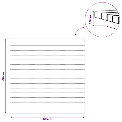 Bordsskiva 60 x 60 x 3,5 cm Fyrkantig Massivt teakträ Naturlig