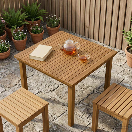 Bordsskiva 70 x 70 x 3,5 cm Fyrkantig Massivt teakträ Naturlig