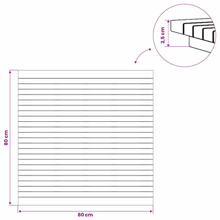 Bordsskiva 80 x 80 x 3,5 cm Fyrkantig Massivt teakträ Naturlig