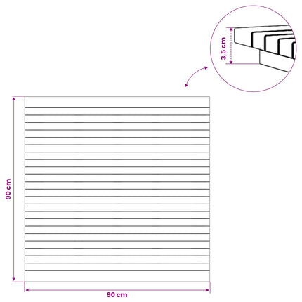 Bordsskiva 90 x 90 x 3,5 cm Fyrkantig Massivt teakträ Naturlig