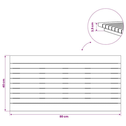 Bordsskiva 80 x 40 x 3,5 cm Rektangulär Massivt teakträ