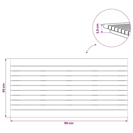 Bordsskiva 90 x 45 x 3,5 cm Rektangulär Massivt teakträ