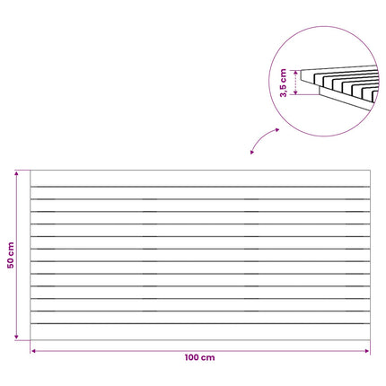Bordsskiva 100 x 50 x 3,5 cm Rektangulär Massivt teakträ
