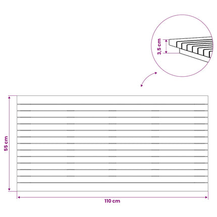Bordsskiva 110 x 55 x 3,5 cm Rektangulär Massivt teakträ