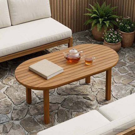 Bordsskiva 80 x 40 x 3,5 cm Oval Massivt teakträ Naturlig