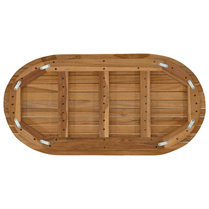 Bordsskiva 80 x 40 x 3,5 cm Oval Massivt teakträ Naturlig